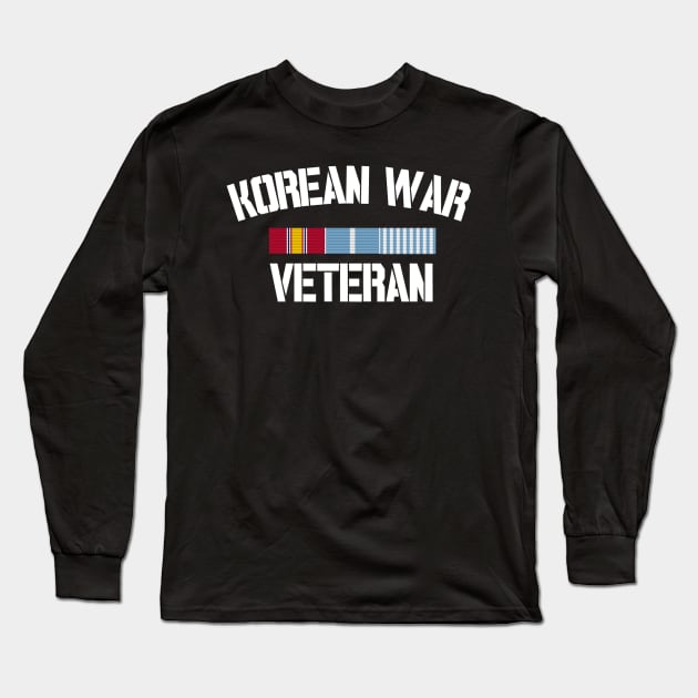 Korean War Veteran Pride Korea Service Ribbon Long Sleeve T-Shirt by Revinct_Designs